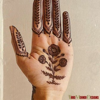 front hand simple mehndi design
